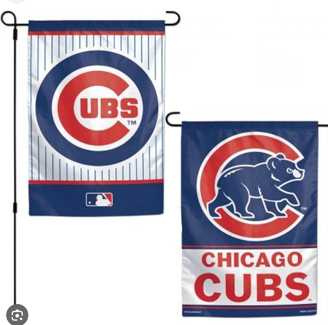 MLB Chicago Cubs Garden Flag Double Sided Cubs Premium Yard Flag Dual Design
