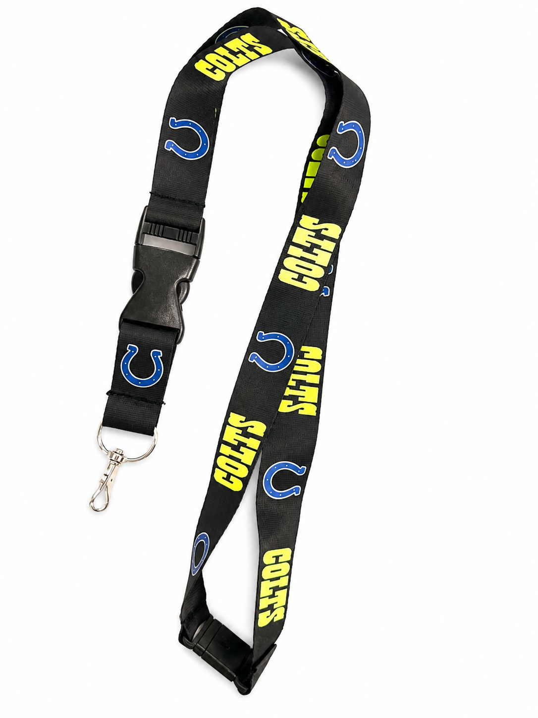 INDIANAPOLIS COLTS BLACK & NEON LANYARD WITH DETACHABLE KEYCHAIN
