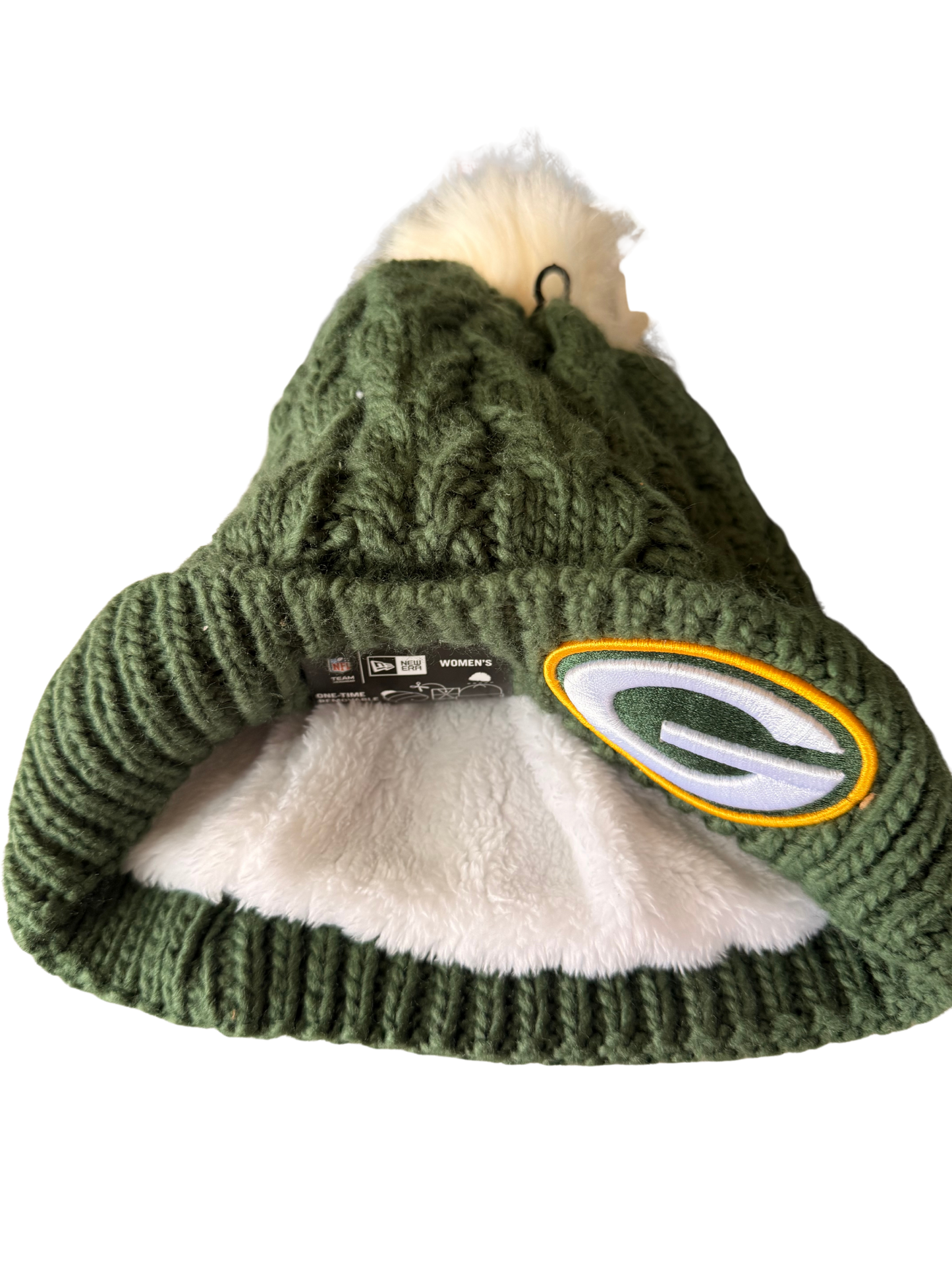Green Bay Packers Women's Luxe Knit Beanie With Fur Lining