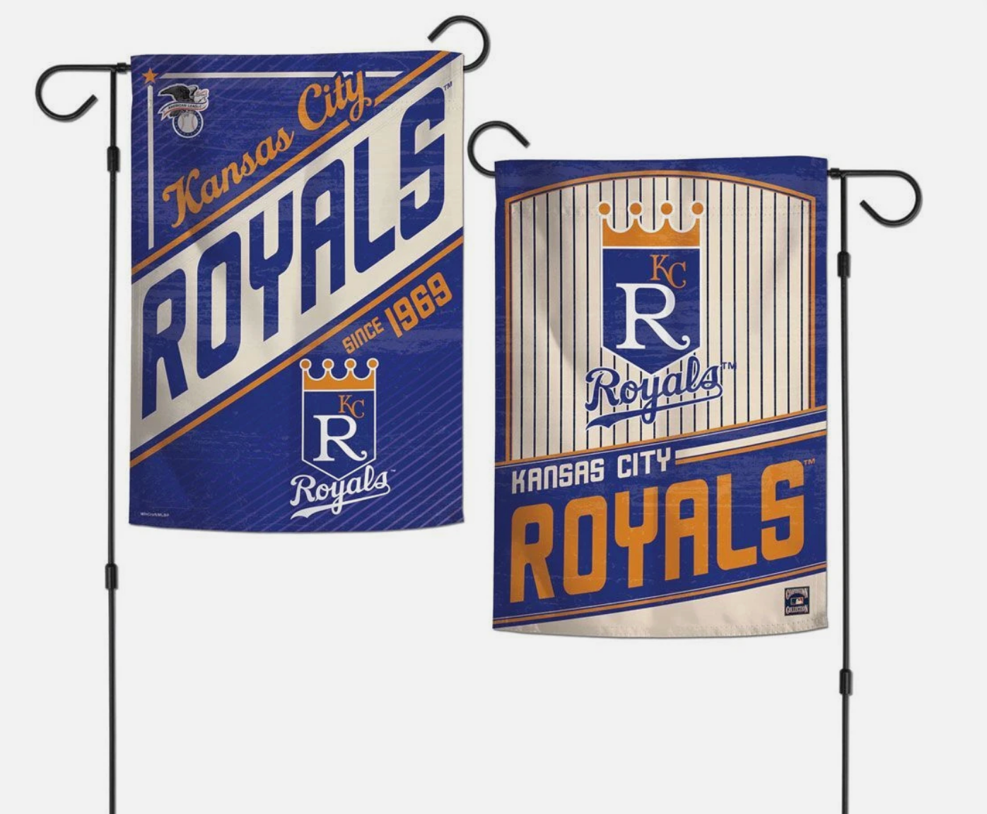 KANSAS CITY ROYALS COOPERSTOWN 12"X18" 2-SIDED GARDEN FLAG NEW WINCRAFT