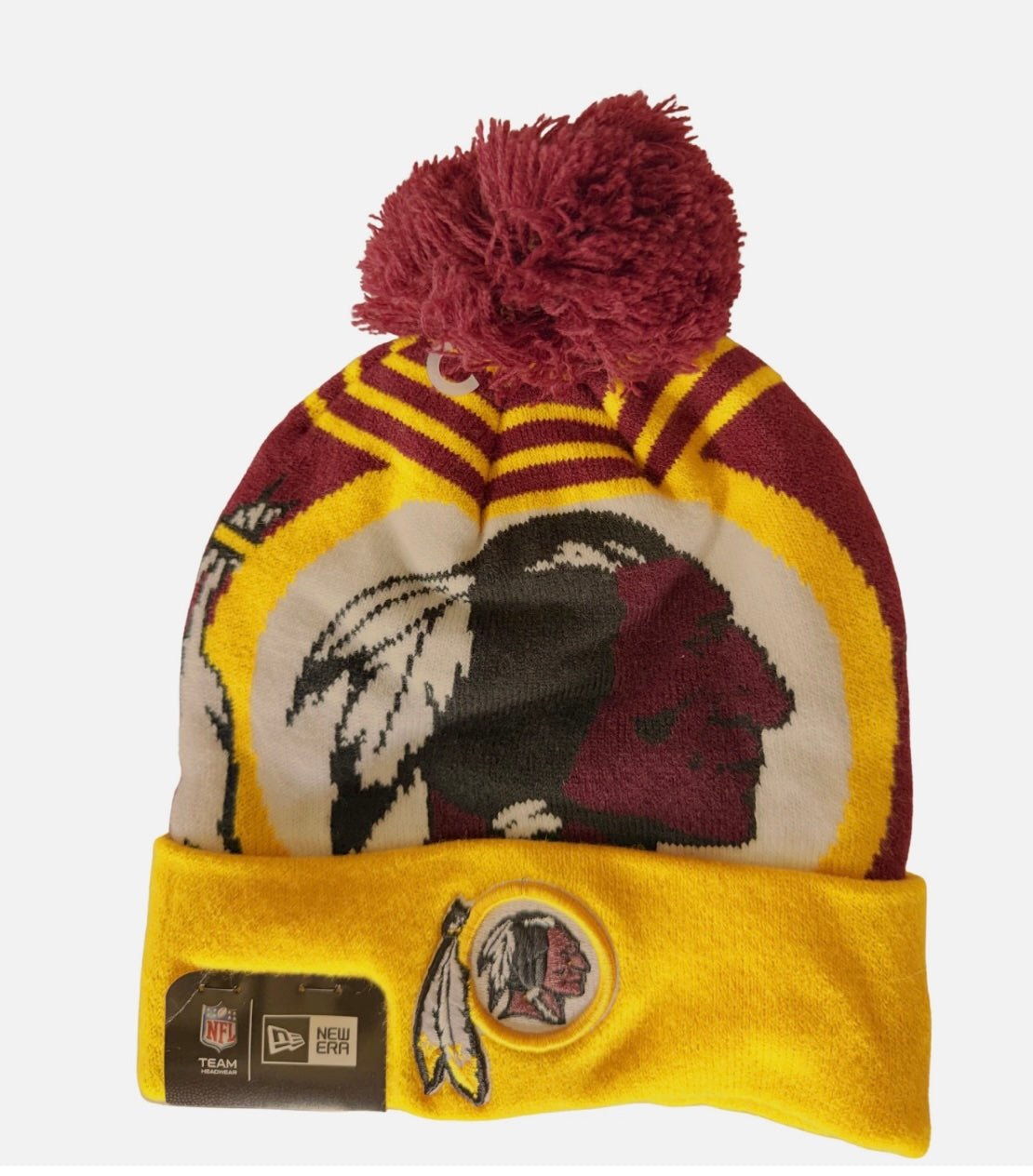 Washington Redskins Adult New Era Biggest Knit Pom Beanie Rare Find NWT