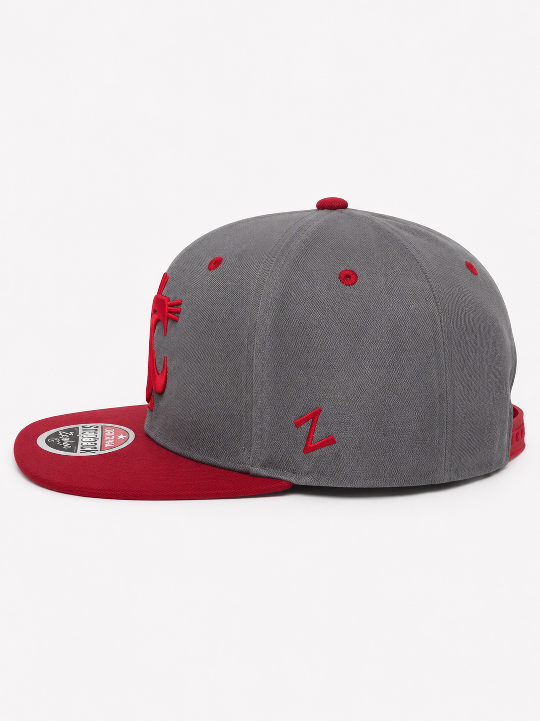 Washington State Cougars NCAA Zephyr Z1 Flat Bill Snapback Hat Grey/Crimson