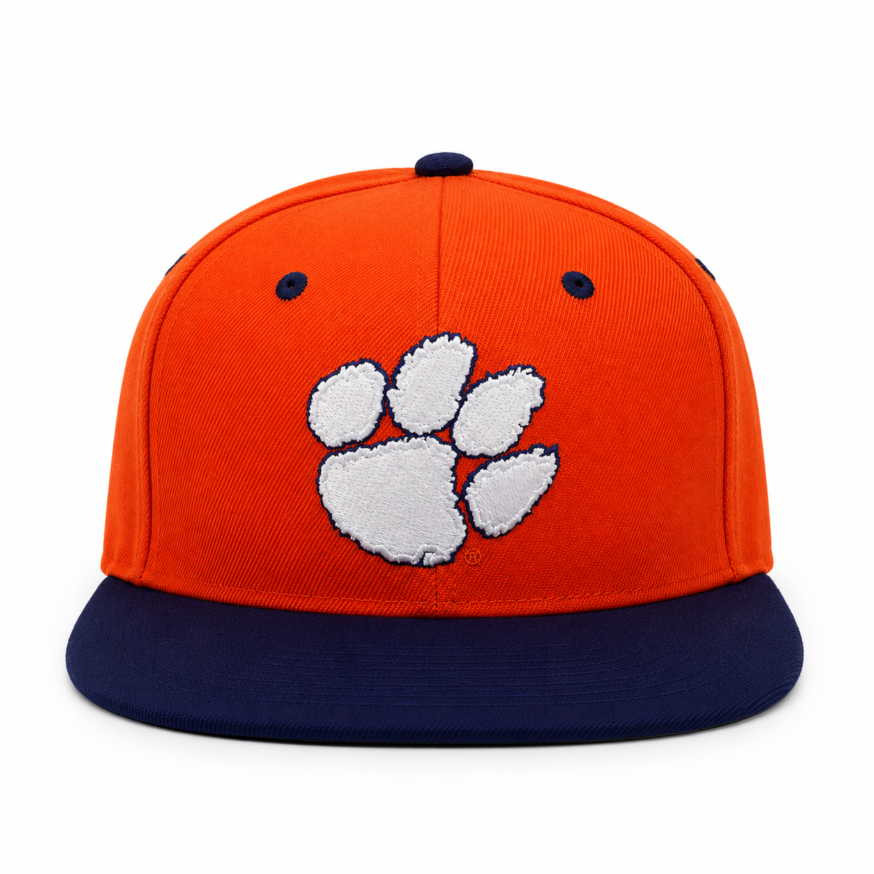 Clemson Tigers NCAA White Paw Zephyr Z11 Flat Bil Snapback Hat Adjustable