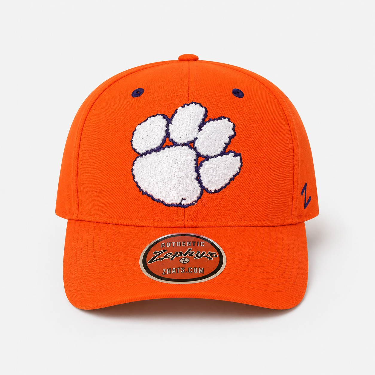 Clemson Tigers NCAA White Paw Zephyr Competitor Cap Snapback Hat Adjustable