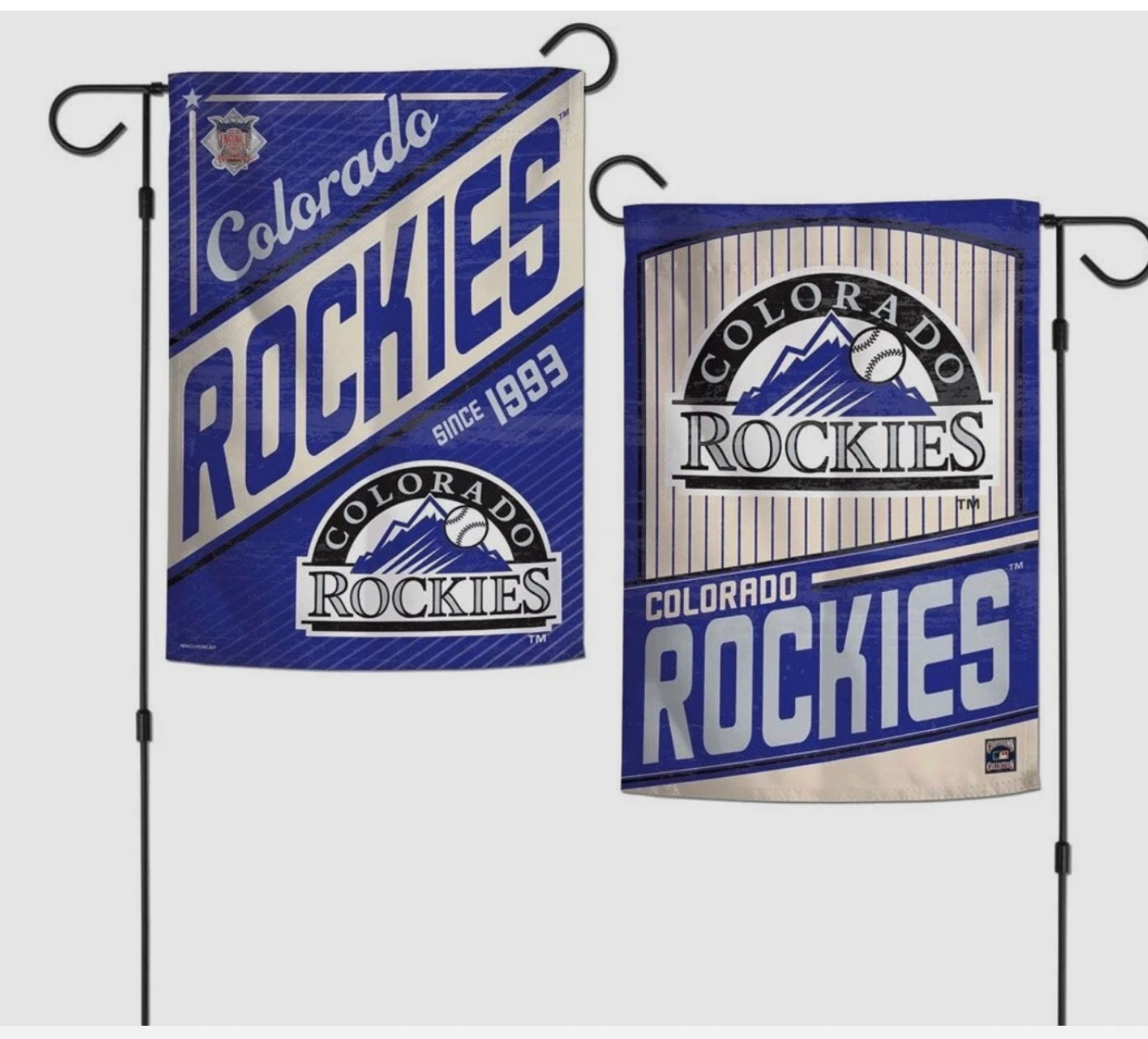 COLORADO ROCKIES COOPERSTOWN LOGO 12"X18" 2-SIDED GARDEN FLAG NEW WINCRAFT