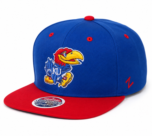 Kansas Jayhawks NCAA Zephyr Blue Two Tone Captain Snapback Hat