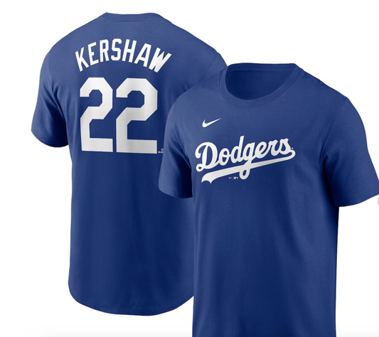 Clayton Kershaw #22 Los Angeles Dodger's Nike Jersey Men's T-shirt