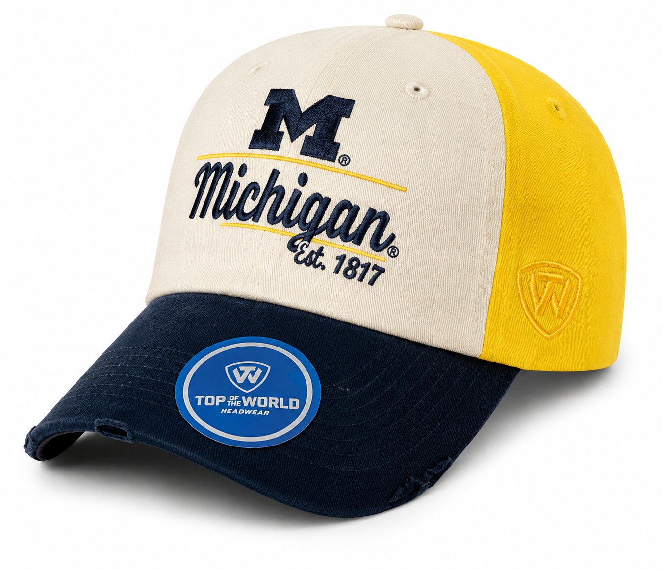 Top of the World Michigan Wolverines Distressed Adjustable Cotton Cap