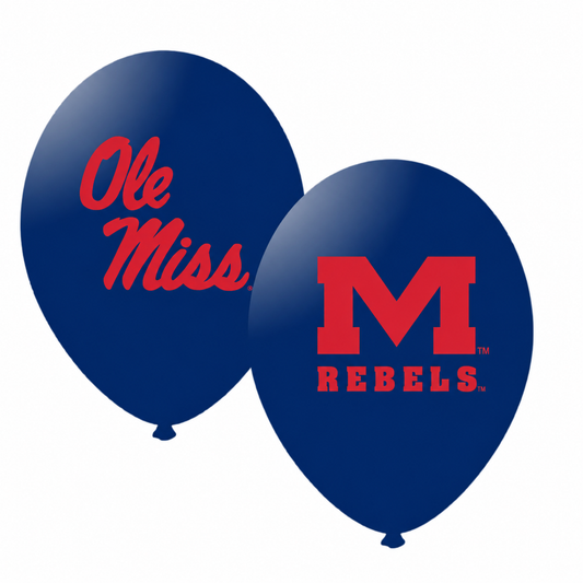 Ole Miss, University of Mississippi Latex Party Balloons 10 pack