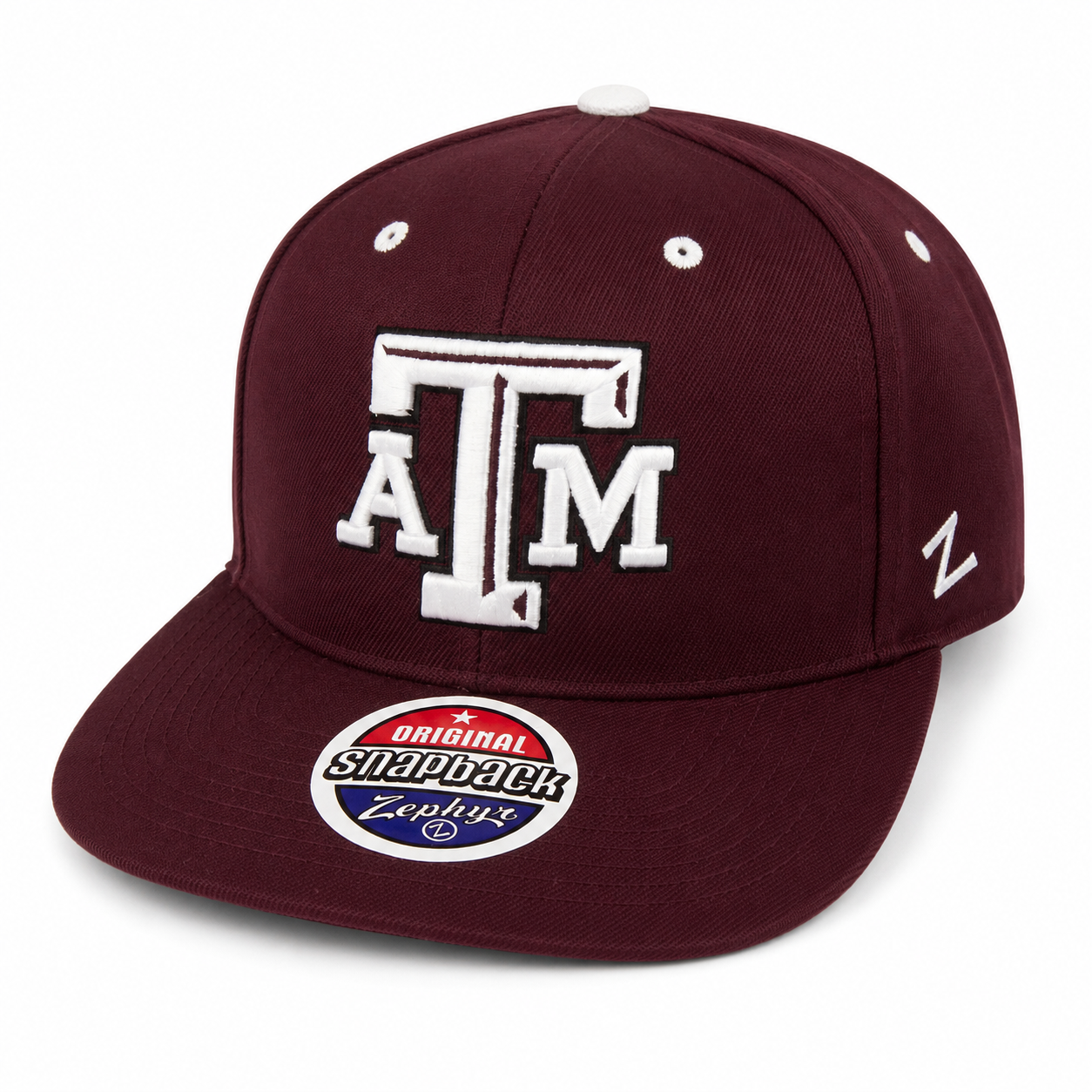 TEXAS A&M AGGIES ZEPHYR Z11 MAROON FLAT BILL SNAPBACK HAT NWT