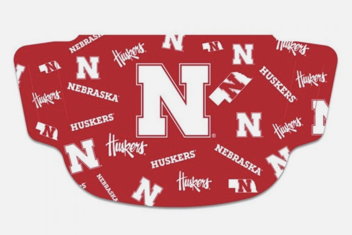 Nebraska Cornhuskers WinCraft Adult Face Covering mask facemask washable 2 ply