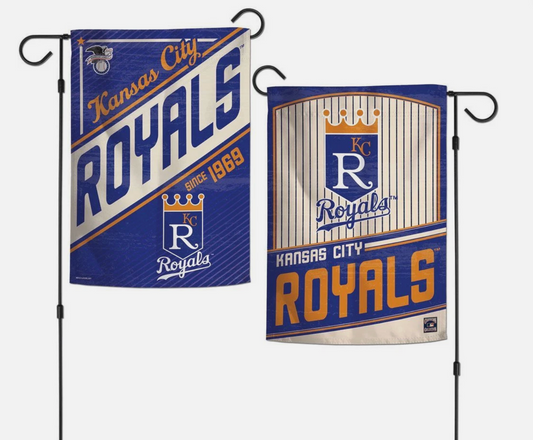 KANSAS CITY ROYALS COOPERSTOWN 12"X18" 2-SIDED GARDEN FLAG NEW WINCRAFT