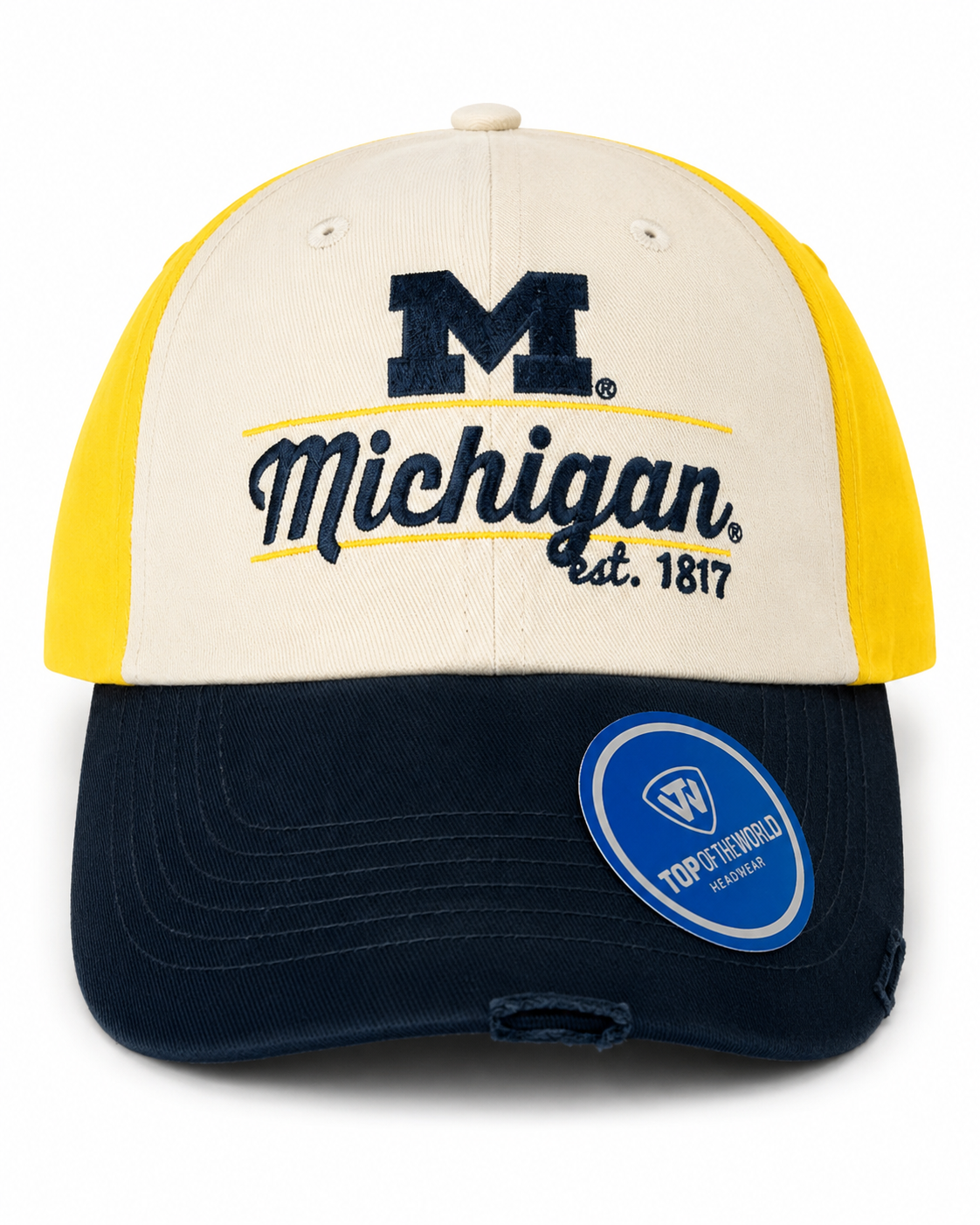 Top of the World Michigan Wolverines Distressed Adjustable Cotton Cap