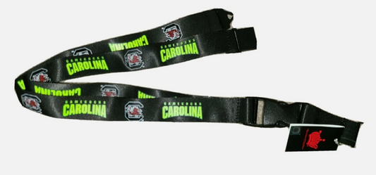 NCAA South Carolina Gamecocks Black-Neon Breakaway Lanyard Keychain