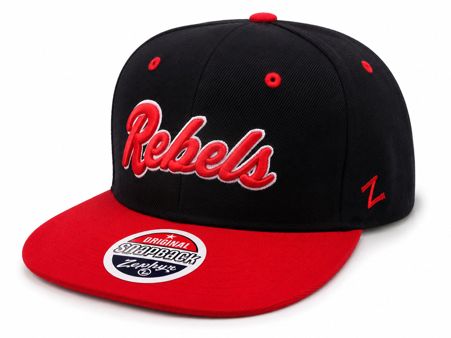 Ole Miss Rebels NCAA Zephyr Snapback Hat Navy/Red. Hotty Toddy