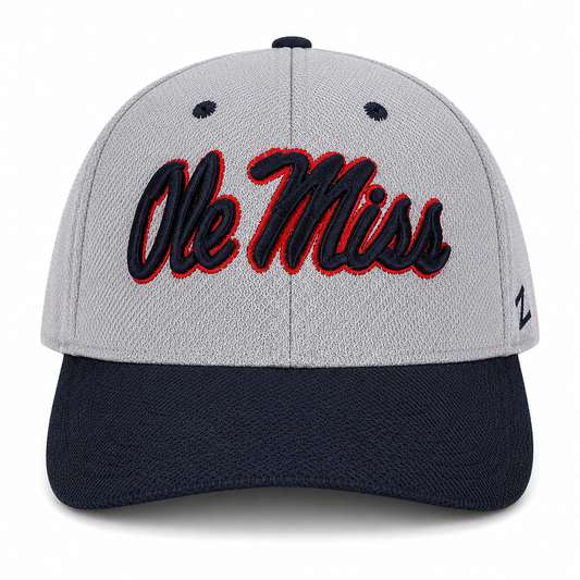 Zephyr Ole Miss Rebels Flex Fitted Hat – Grey/Navy