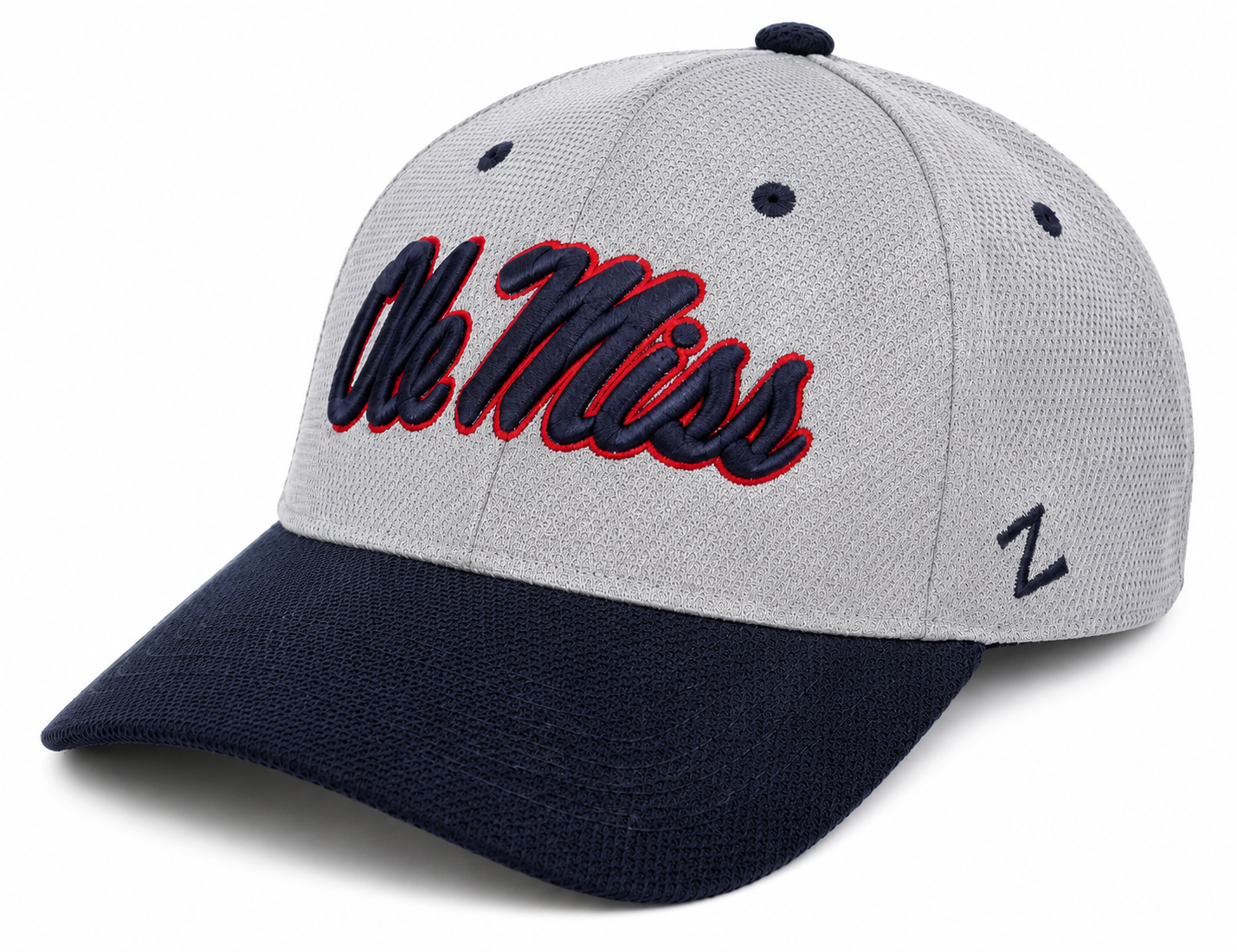 Zephyr Ole Miss Rebels Flex Fitted Hat – Grey/Navy