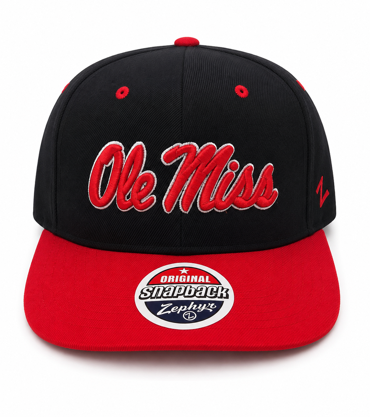 Ole Miss Rebels NCAA Zephyr Snapback Hat Navy/Red. Hotty Toddy