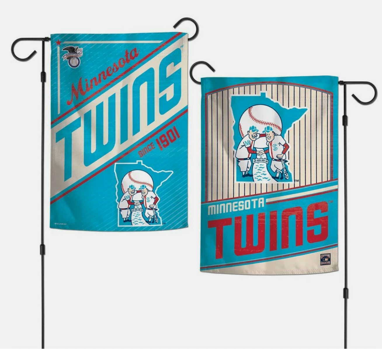 MINNESOTA TWINS COOPERSTOWN COLLECTION 12"X18" 2-SIDED GARDEN FLAG RETRO