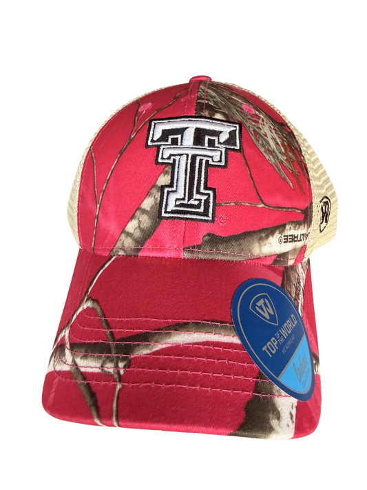 Texas Tech Red Raiders Realtree Pink Camo Offroad Trucker Hat Top of the World