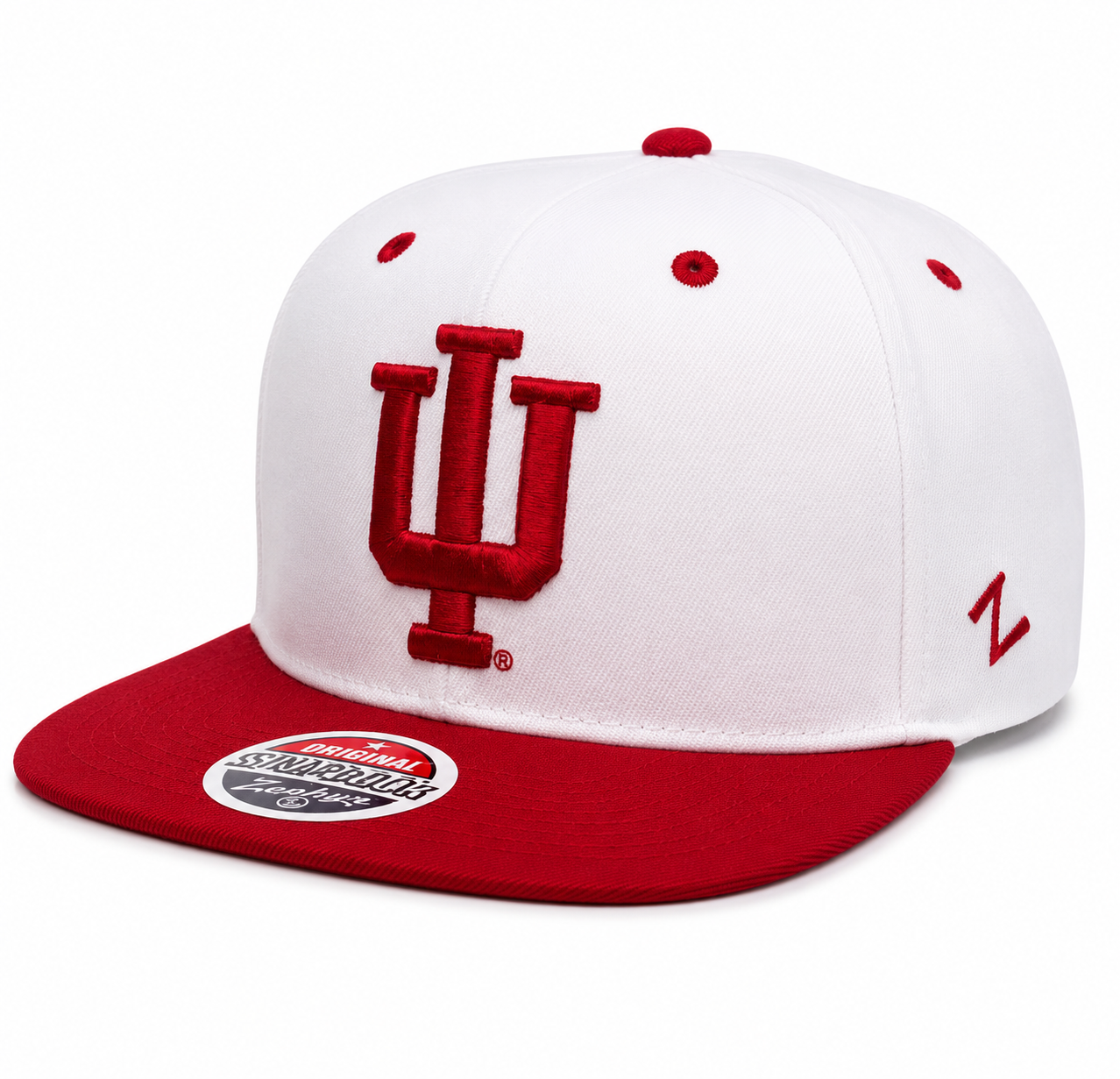 Indiana Hoosiers NCAA Zephyr White Two-Tone Adjustable Snapback Hat NWT