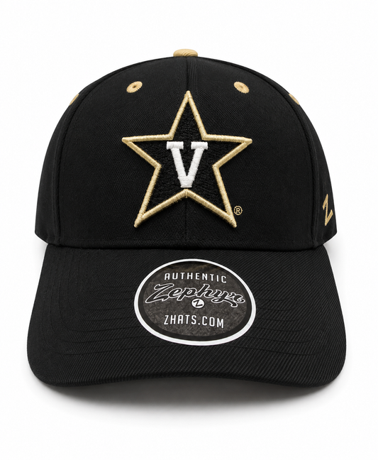 Vanderbilt Commodores NCAA Zephyr Black Snapback Baseball Hat Cap