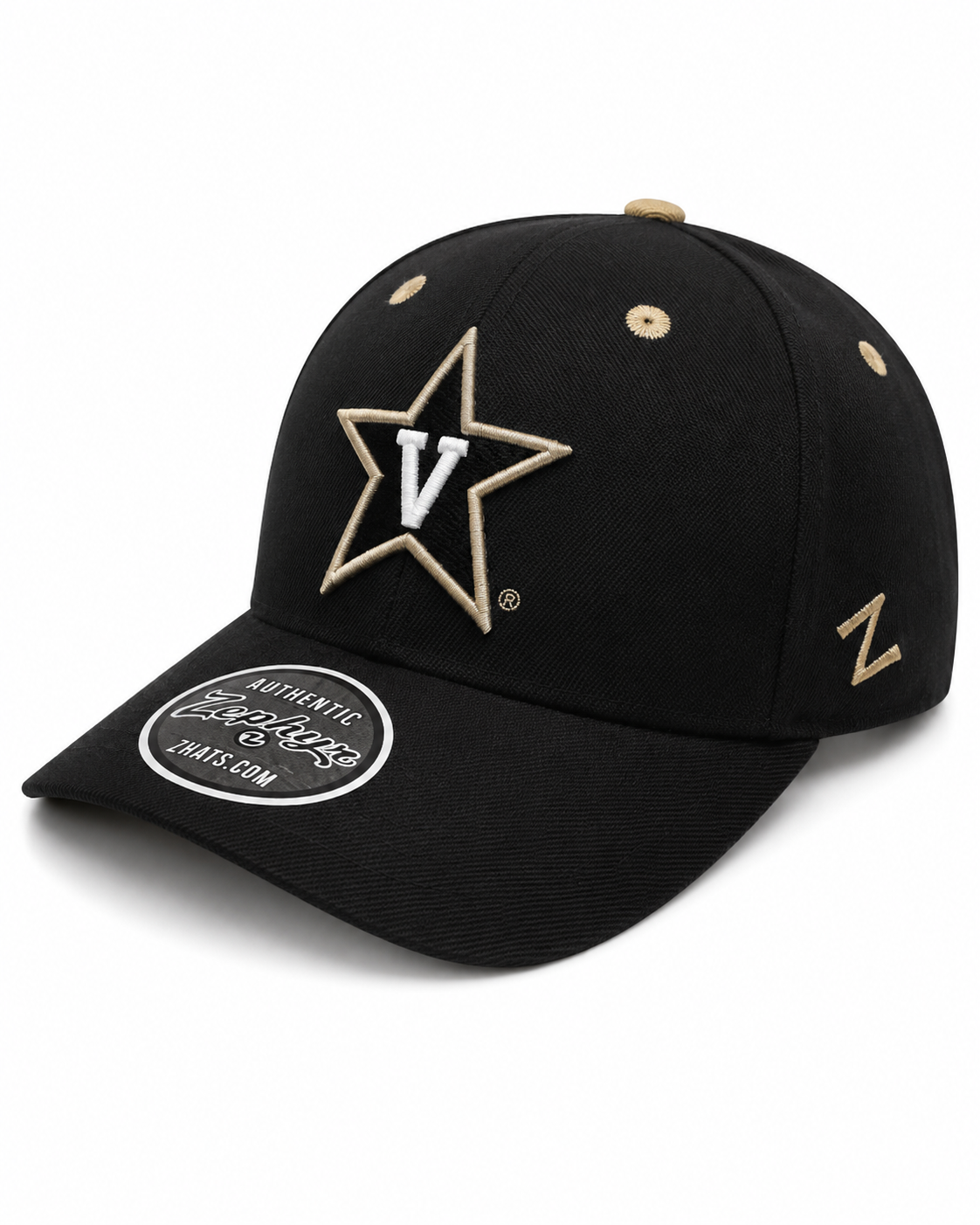 Vanderbilt Commodores NCAA Zephyr Black Snapback Baseball Hat Cap