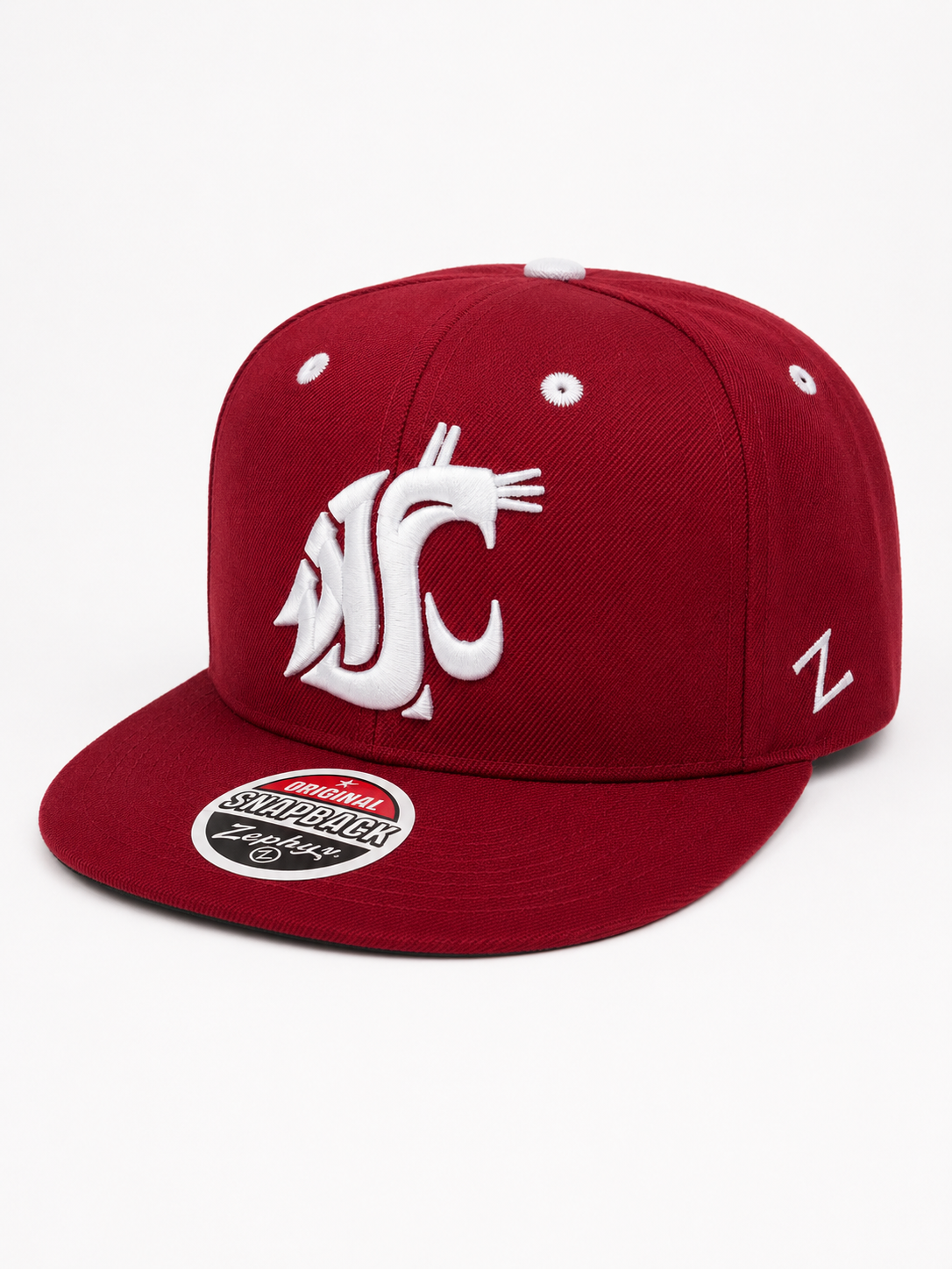 Washington State Cougars NCAA Zephyr Z1 Flat Bill Snapback Hat Crimson