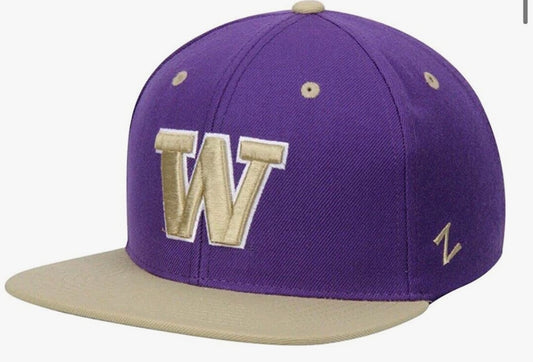 Washington Huskies Zephyr Z11 Flat Bill Adjustable Snapback Hat Purple Gold