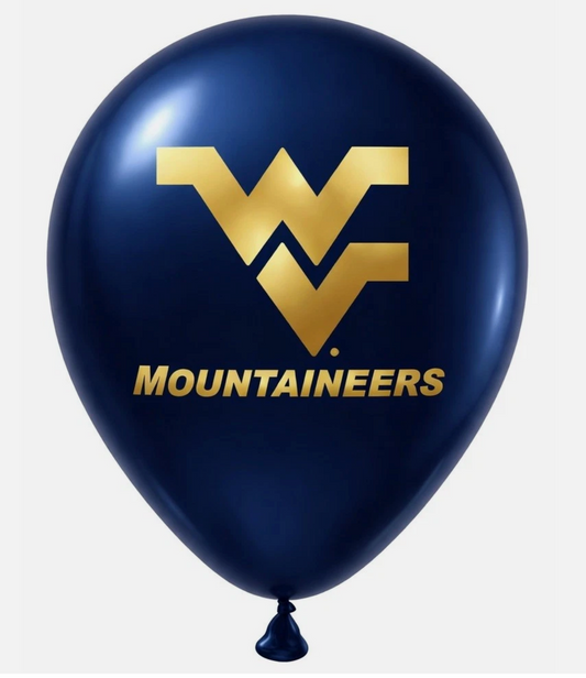 West Virginia Mountaineers 11" Blue Balloons Party Decorations (Pack of 10). NEW