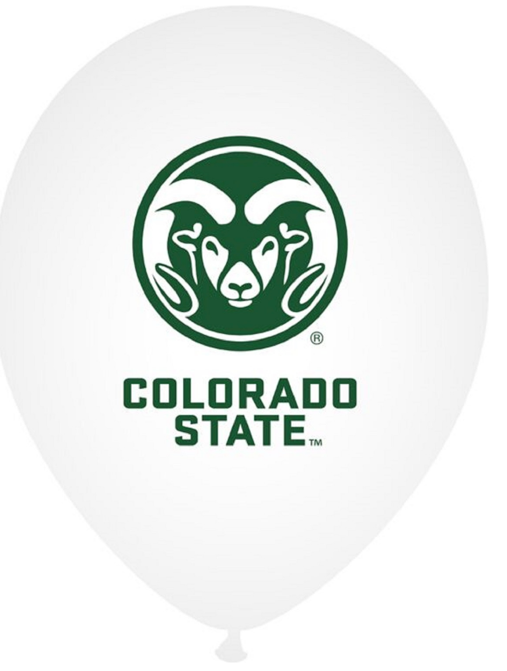 Colorado State Rams NCAA 11" Latex Balloons WHITE Pack of 10