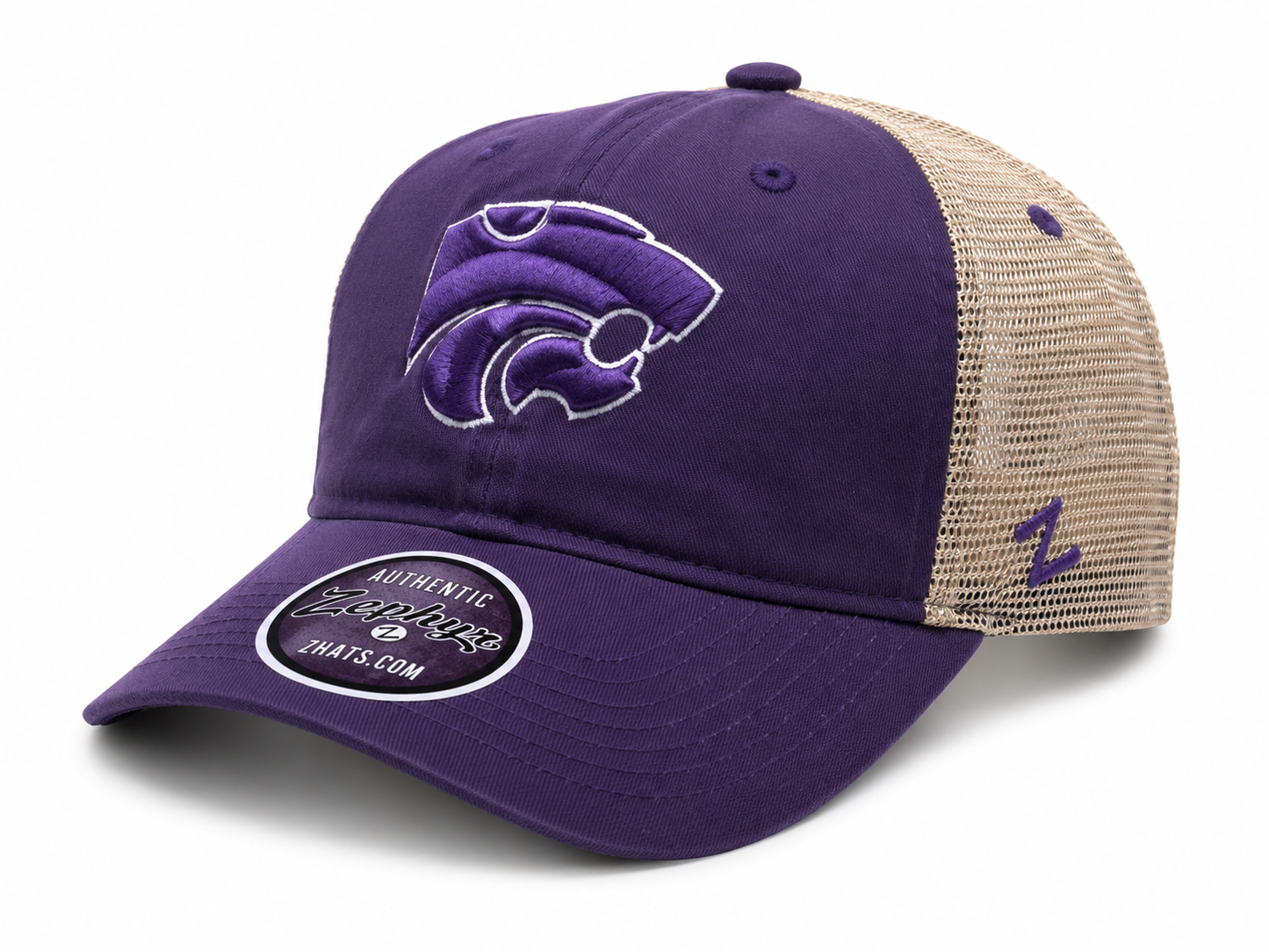 Kansas State University Wildcats Adjustable Distressed Trucker Hat by Zephyr