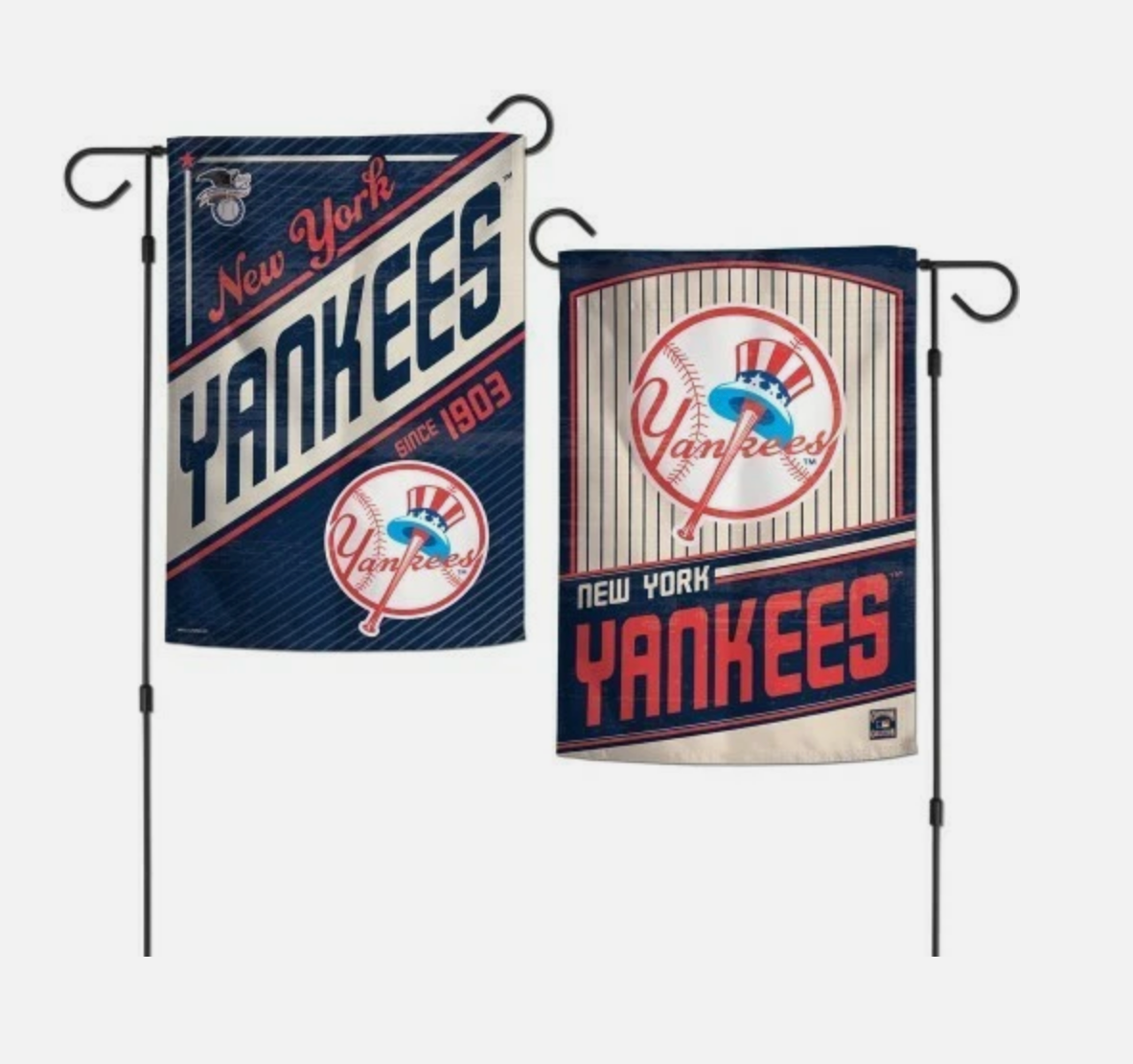 NEW YORK YANKEES COOPERSTOWN COLL. 2 SIDED GARDEN FLAG 12"X18" RETRO